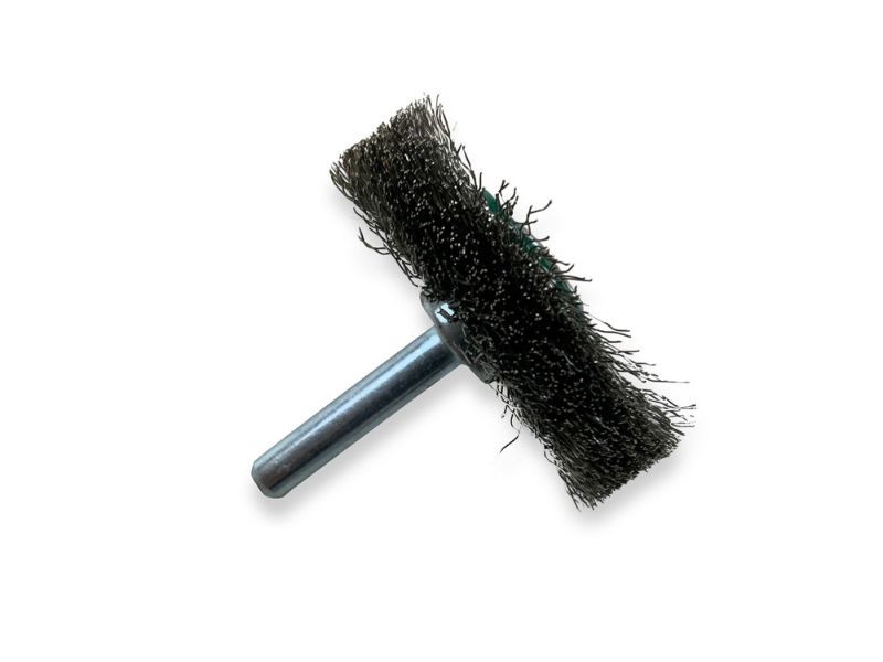 Brosse circulaire métallique sur tige Ø 50 mm | Fil inox souple – Image 3