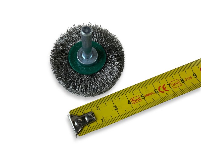 Brosse circulaire métallique sur tige Ø 50 mm | Fil inox souple – Image 6