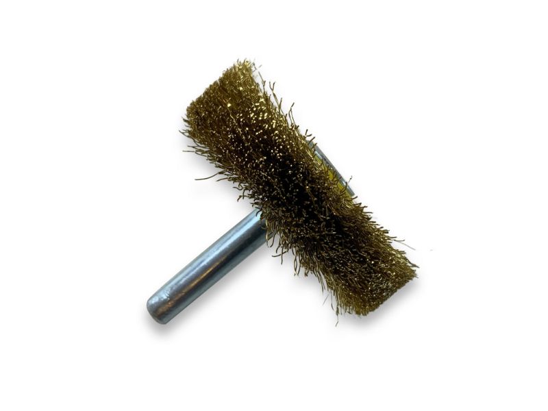 Brosse circulaire métallique sur tige Ø 50 mm | Fil laiton souple – Image 3