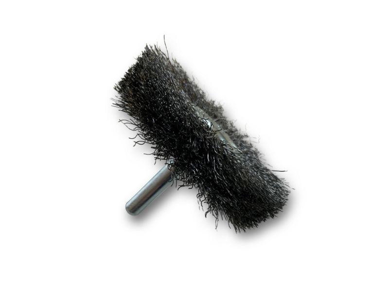 Brosse circulaire métallique sur tige Ø 60 mm | Fil acier souple – Image 3