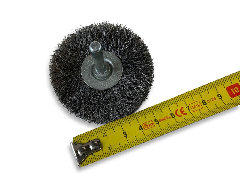 Brosse circulaire métallique sur tige Ø 60 mm | Fil acier souple – Image 6