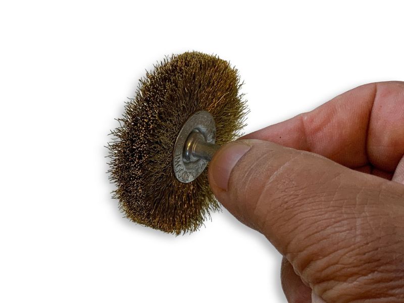Brosse circulaire métallique sur tige Ø 60 mm | Fil laiton souple – Image 4