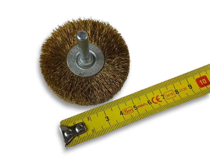 Brosse circulaire métallique sur tige Ø 60 mm | Fil laiton souple – Image 6
