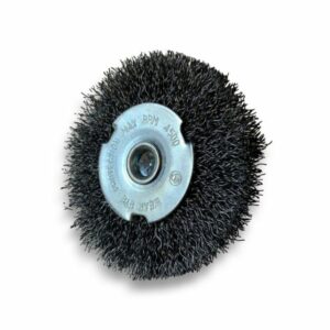 Brosse circulaire métallique sur tige Ø 75 mm | Fil acier dur