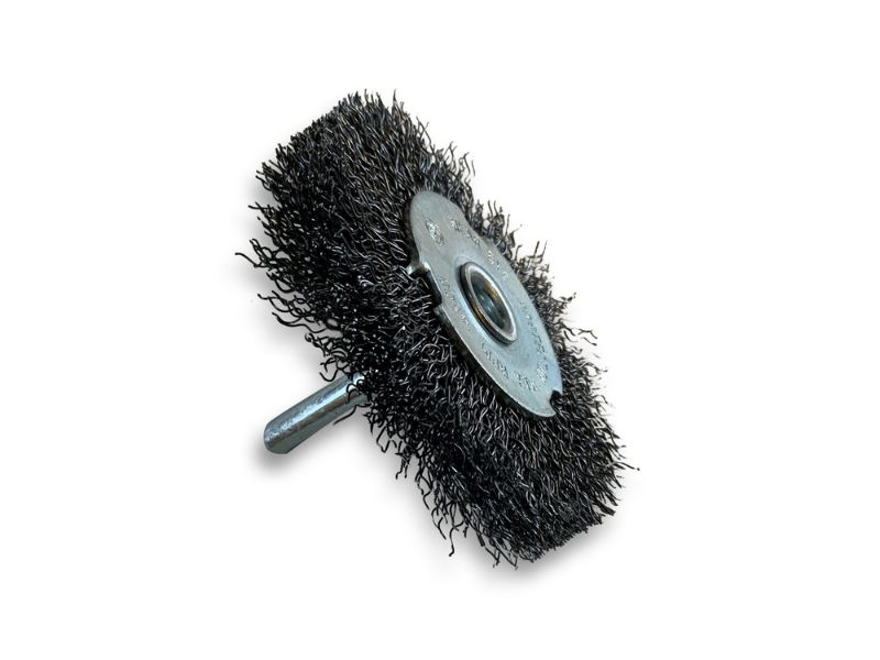 Brosse circulaire métallique sur tige Ø 75 mm | Fil acier dur – Image 3