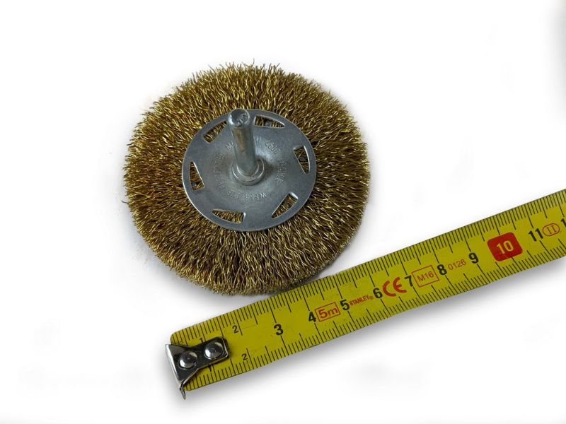 Brosse circulaire métallique sur tige Ø 75 mm | Fil laiton dur – Image 6