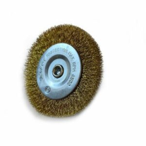 Brosse circulaire métallique sur tige Ø 75 mm | Fil laiton souple