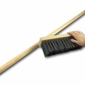 Alternative view of Balai cantonnier métallique | Garnissage acier plat gris | Semelle bois