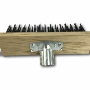 Alternative view of Balai cantonnier métallique | Garnissage acier rond noir | Semelle bois