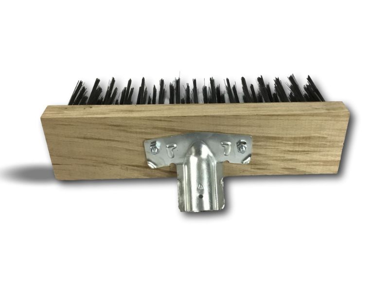 Balai cantonnier métallique | Garnissage acier rond noir | Semelle bois – Image 2