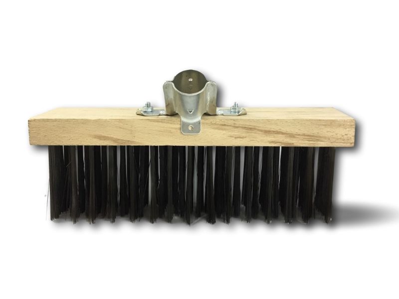 Balai cantonnier métallique | Garnissage acier rond noir | Semelle bois – Image 6