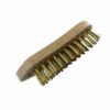 Brosse métallique à main type violon | Fil laiton ou inox rond lisse sur 5 rangs