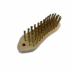 Alternative view of Brosse métallique à main type violon | Fil laiton ou inox rond lisse sur 5 rangs