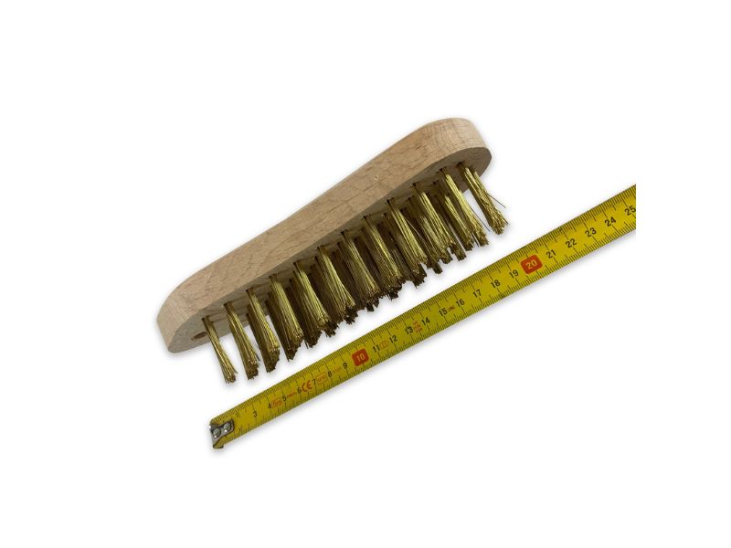 Brosse métallique à main type violon | Fil laiton ou inox rond lisse sur 5 rangs – Image 5