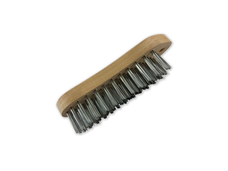 Brosse métallique à main type violon | Fil laiton ou inox rond lisse sur 5 rangs – Image 6