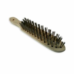 Alternative view of Brosse métallique à main type soudeur | Fil laiton ou inox rond lisse sur 4 rangs