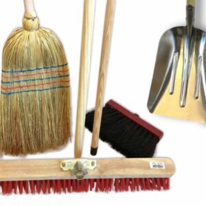 Ensemble de 3 balais de rue + pelle - Paille de riz - Cantonnier PVC 60 cm - Mickey - Pelle aluminium