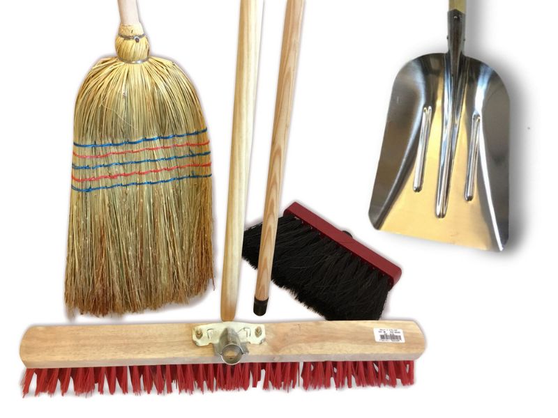 Ensemble de 3 balais de rue + pelle - Paille de riz - Cantonnier PVC 60 cm - Mickey - Pelle aluminium
