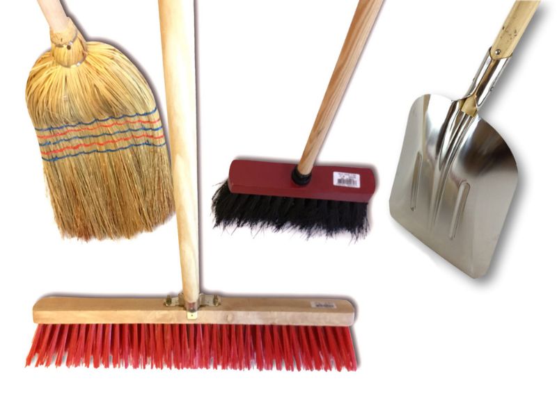 Ensemble de 3 balais de rue + pelle - Paille de riz - Cantonnier PVC 60 cm - Mickey - Pelle aluminium – Image 2