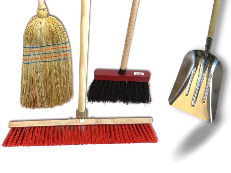 Ensemble de 3 balais de rue + pelle - Paille de riz - Cantonnier PVC 60 cm - Mickey - Pelle aluminium – Image 3