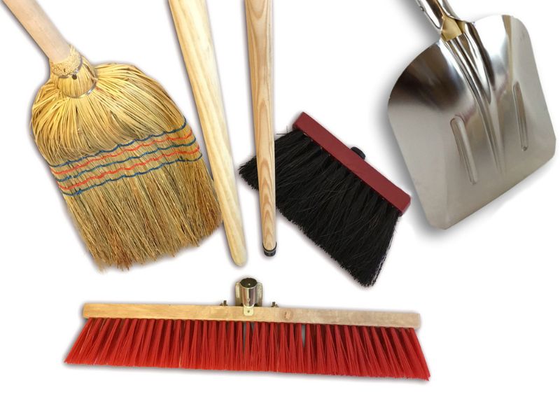 Ensemble de 3 balais de rue + pelle - Paille de riz - Cantonnier PVC 60 cm - Mickey - Pelle aluminium – Image 4