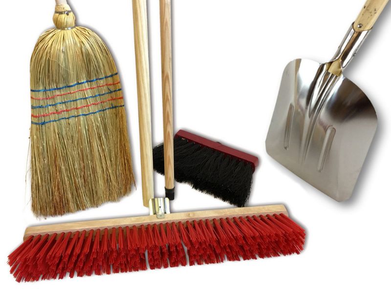 Ensemble de 3 balais de rue + pelle - Paille de riz - Cantonnier PVC 60 cm - Mickey - Pelle aluminium – Image 5