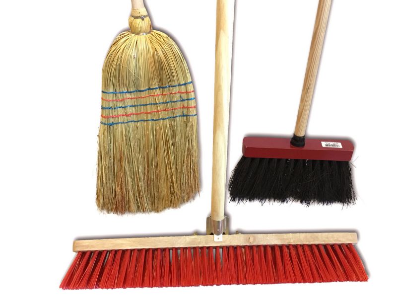 Ensemble de 3 balais de rue - Paille de riz - Cantonnier PVC 60 cm - Mickey