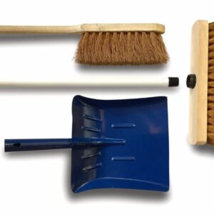 Alternative view of Ensemble balai brosse de ménage d'atelier | 1 balai coco 29 cm avec manche acier gainé avec pelle et balayette