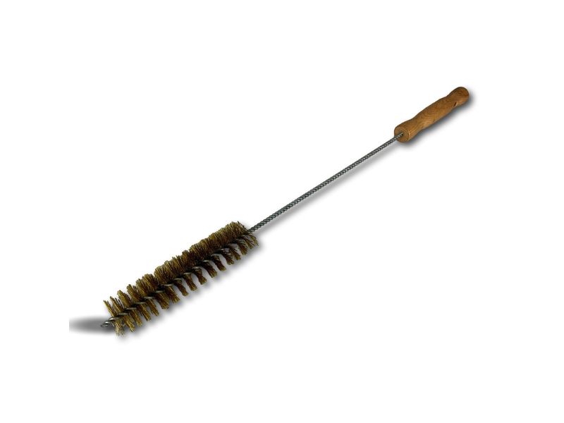 Goupillon chauffage manche bois | Fil acier garnissage 100 mm | Longueur 45 cm