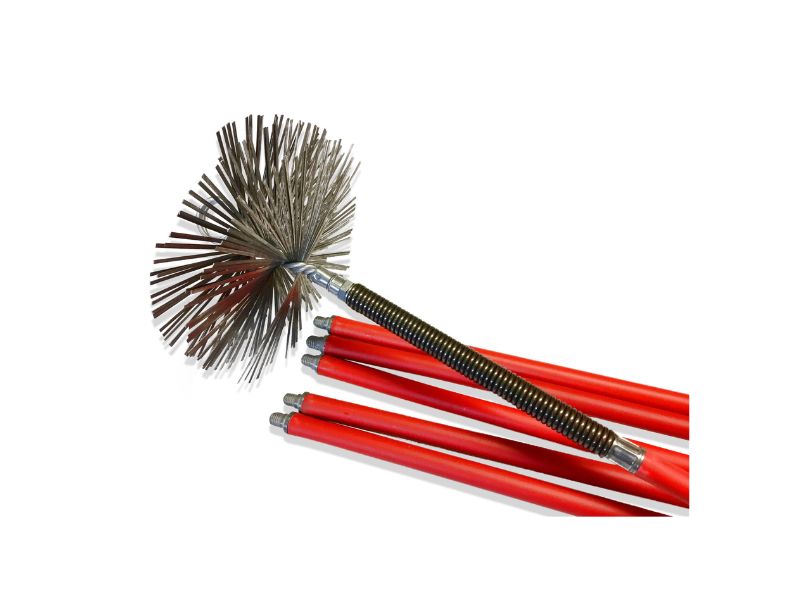 Kit de ramonage pro conduits non gainés | Hérisson acier plat | 8,50 m 6 cannes | Ressort de départ – Image 3