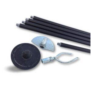 Kit cannes de curage canalisations | Ø 45 à 100 mm | Cannes noires 6,60 m | 3 accessoires