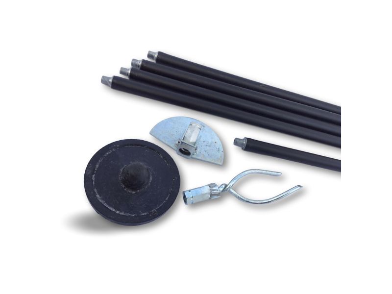 Kit cannes de curage canalisations | Ø 45 à 100 mm | Cannes noires 6,60 m | 3 accessoires