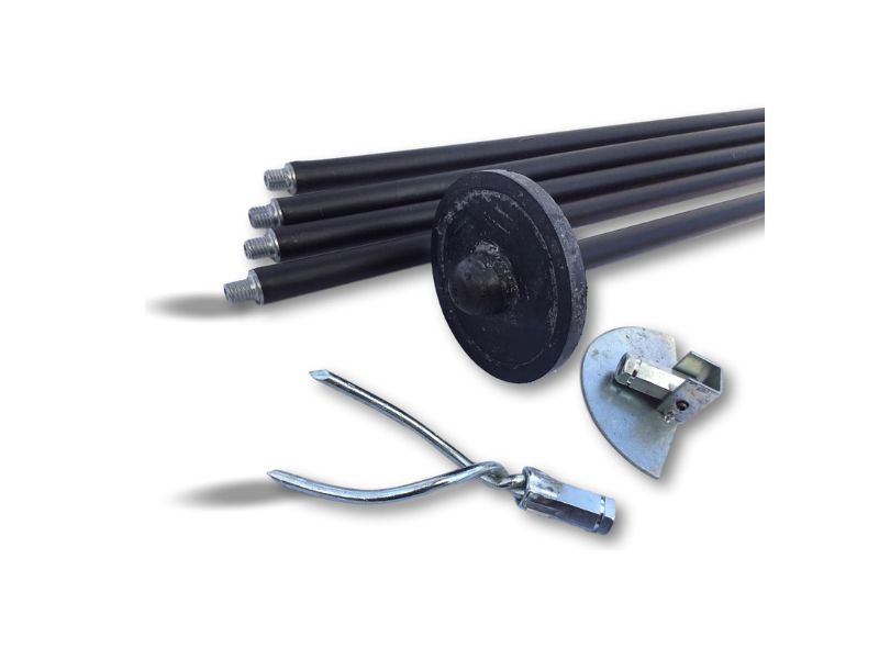 Kit cannes de curage canalisations | Ø 45 à 100 mm | Cannes noires 6,60 m | 3 accessoires – Image 4