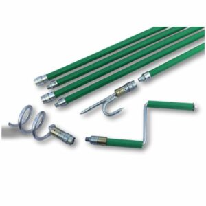 Kit cannes curage canalisations | Ø 45 à 100 mm | Cannes vertes Kiblok 6,60 m | 2 accessoires