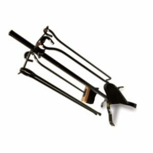 Alternative view of Serviteur cheminée acier | 4 accessoires | Socle + pelle + balayette + tisonnier + pince