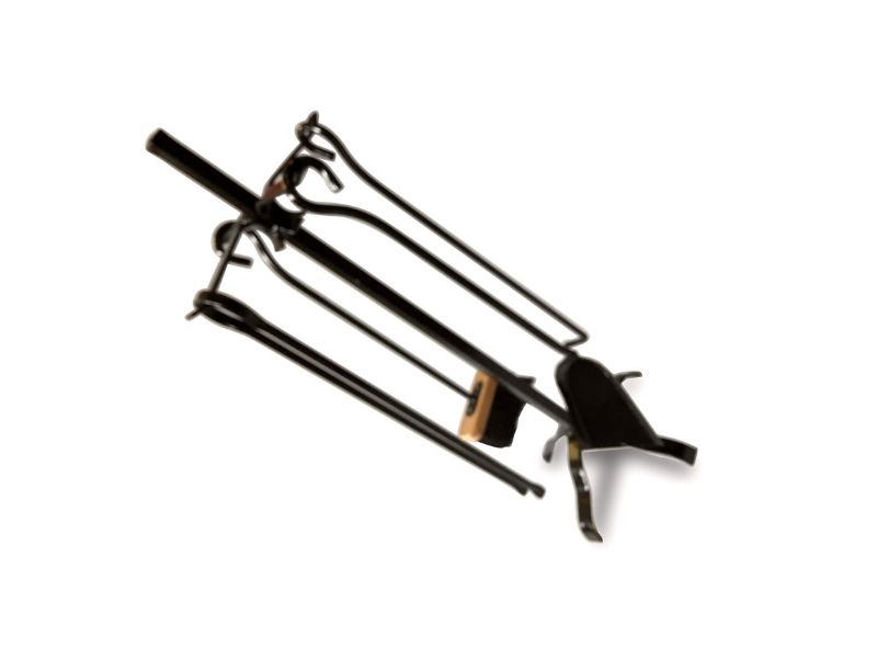 Serviteur cheminée acier | 4 accessoires | Socle + pelle + balayette + tisonnier + pince – Image 2