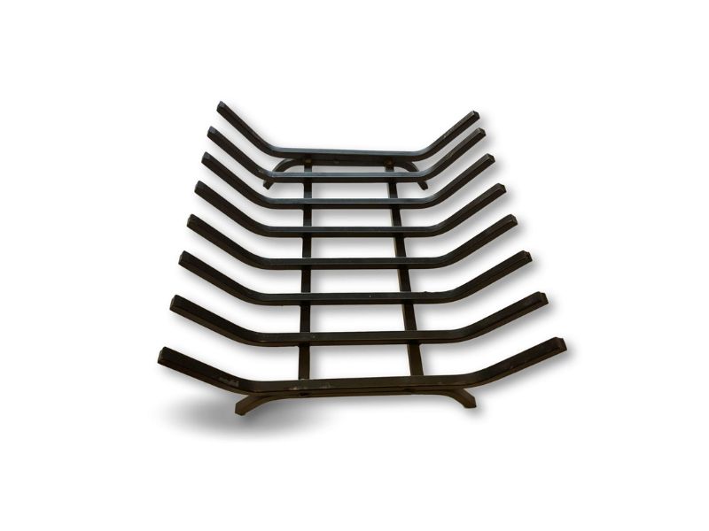 Grille porte bûches éco acier forgé 8 barreaux | Stockage bois | Support extérieur foyer ouvert