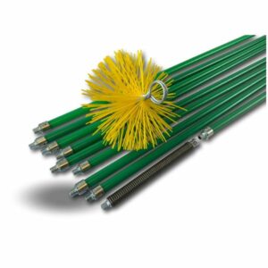Kit de ramonage pro conduit gainé | Hérisson synthétique | 9 cannes | 8*1,4m+1m