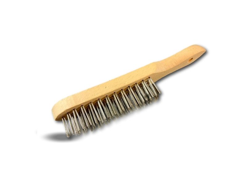 Brosse métallique à main | Type soudeur | Manche ergonomique bois – Image 8
