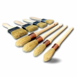 Alternative view of 8 pinceaux plats et ronds qualité hyper pro | 100 % soie | Vernir laquer lisser