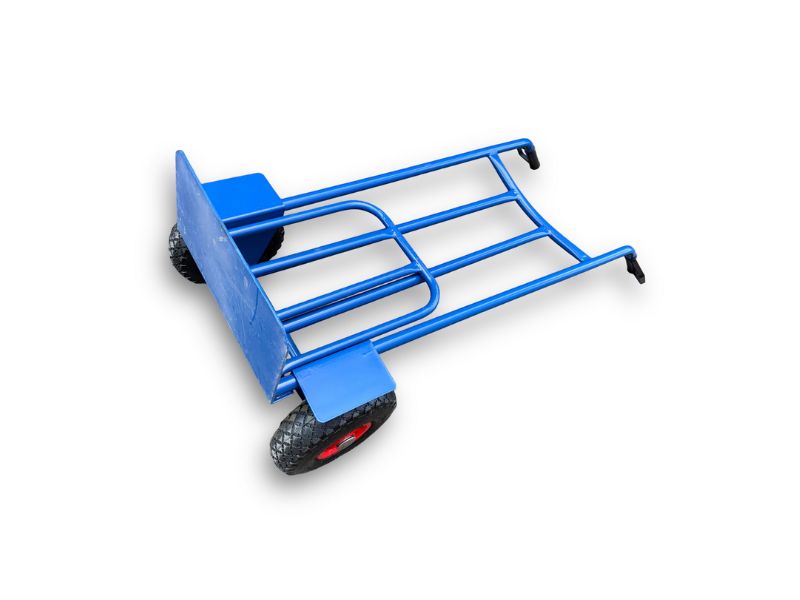 Chariot diable bleu | Charge 180 kg | Plateau pivotant repliable – Image 2