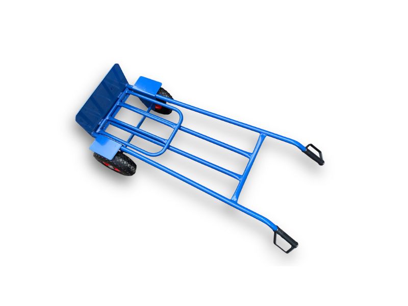 Chariot diable bleu | Charge 180 kg | Plateau pivotant repliable – Image 3