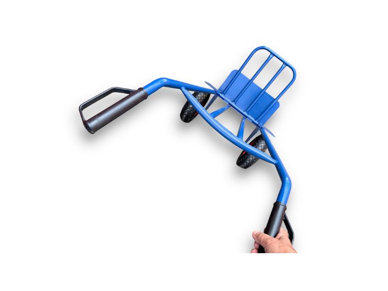 Chariot diable bleu | Charge 180 kg | Plateau pivotant repliable – Image 4