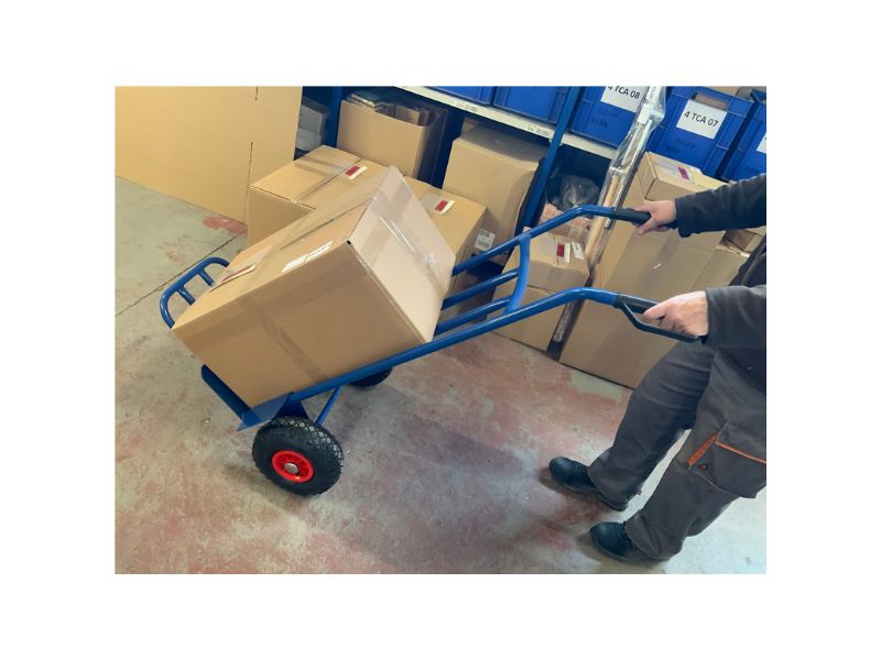 Chariot diable bleu | Charge 180 kg | Plateau pivotant repliable – Image 6