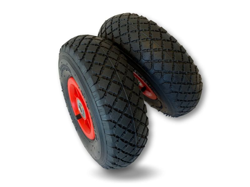 Set de 2 roues gonflables pneumatiques Ø 260 mm * 75 mm | Axe alésage 16 mm * 85 mm – Image 2