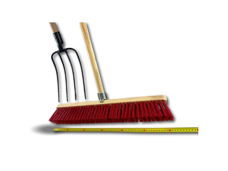 Lot balai cantonnier PVC 60 cm + fourche 4 dents fines | Manches en bois – Image 5