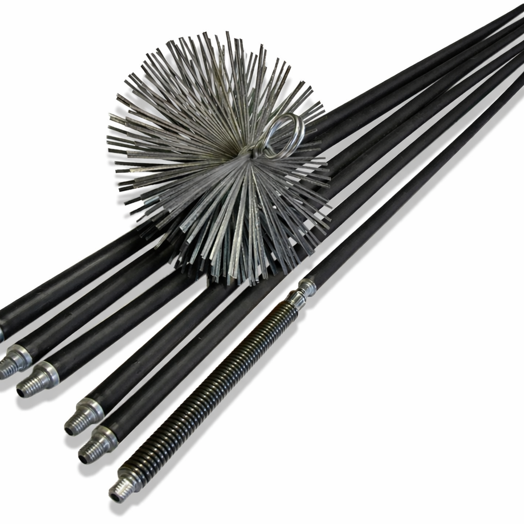 Kit de ramonage pro conduits non gainés | Hérisson acier plat | 8,50 m 6 cannes | Ressort de départ – Image 9