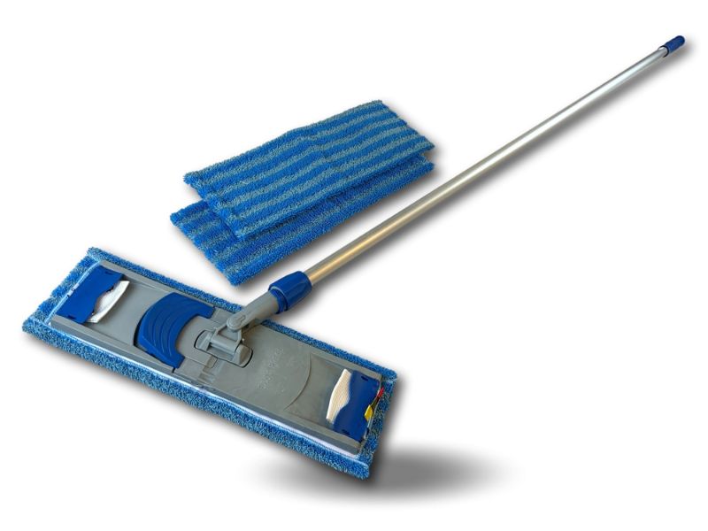 Balai Easy press | Seul | Avec 3 serpillières | Frange microfibre avec illets 40 cm