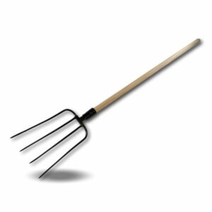 Fourche 4 dents fines | Manche 120 cm en bois | Tête acier forgé | Fumier foin - Quantité x 1