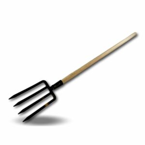Fourche à bêche 4 dents larges | Manche de 120 cm en bois | Tête en acier forgé - Quantité x 1